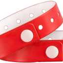 OUCHAN Red Vinyl Wristbands - 100 Pack Plastic Wristbands for Party Events