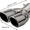 2.5 inch Inlet Dual Exhaust Tip Stainless Steel Polished Muffler Tail Universal Bolt-On Double Outlet Tail Pipe (Silver,Curved)