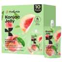 Hethstia Konjac Jelly  Peach Flavor Drinkable Snack, 10-Pack Squeeze Pouches | 4 Calories, 0 Sugar, Vitamin C | Keto, Vegan, Gluten-Free, Healthy Low-Calorie Snack & Gift