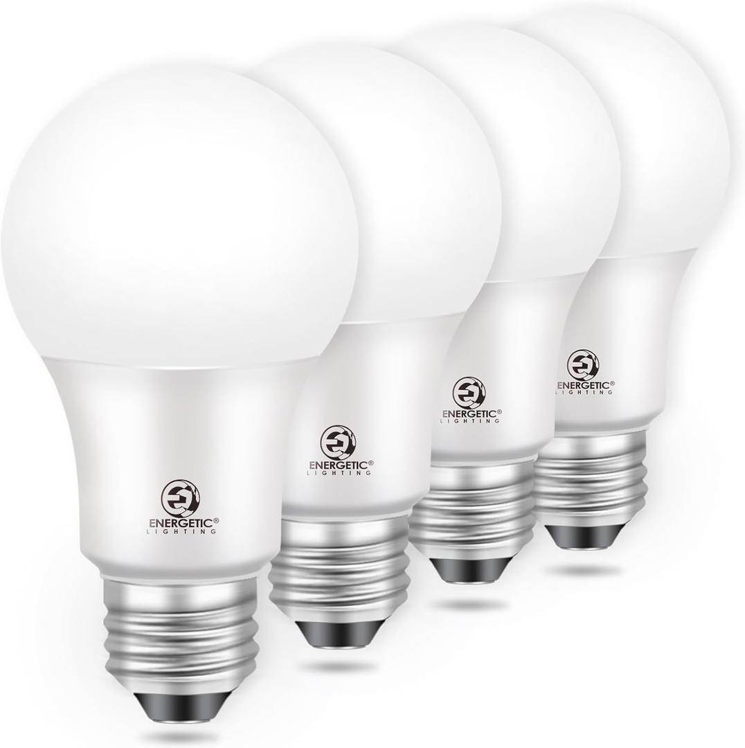 Dusk to Dawn LED Outdoor Light Bulb, 75 Watt Equivalent, 9W 1100 Lumens, 3000K Warm White LED Light Bulbs, E26 Base, Automatic On/Off Sensor Light Bulb for Porch, Hallway, Garage, ETL Listed, 4-Pack