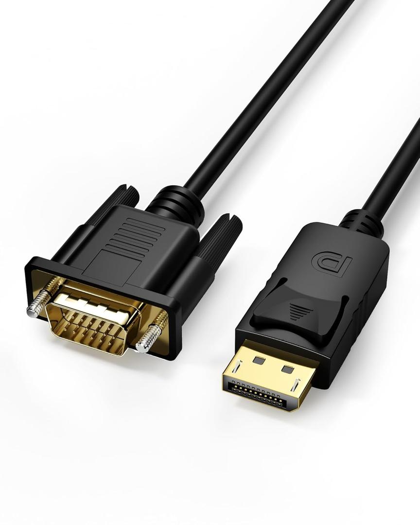 Display Port to VGA Cable 3FT, Displayport DP to VGA Adapter Cord Converter Male to Male for Computer, Monitor, TV, Projector (Not Bidirectional,Not Compatible with HDMI or USB)