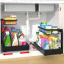 2-Pack Expandable Under Sink Organizers and Storage, 2-Tier Adjustable Pull-Out Cabinet Organizers, Slide-Out Shelves with Width (9.9"-15.7") & Height (11.6"-15.6") for Kitchen & Bathroom