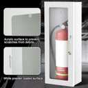 Zonon 1 Pcs 10lb Fire Extinguisher Cabinet Wall & Surface Mount 24-3/4 H x 10-1/4 W x 6-3/4 D 22 Gauge Steel Fire Extinguisher Box Case Extinguishers Holder with Handle for Indoor Outdoor (White)