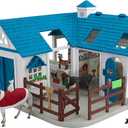Breyer Stablemates Deluxe Animal Hospital | 10 Piece Set | 1:32 Scale | 11.375" L x 7.625" W x 9.25" H | Model #59214 , Blue