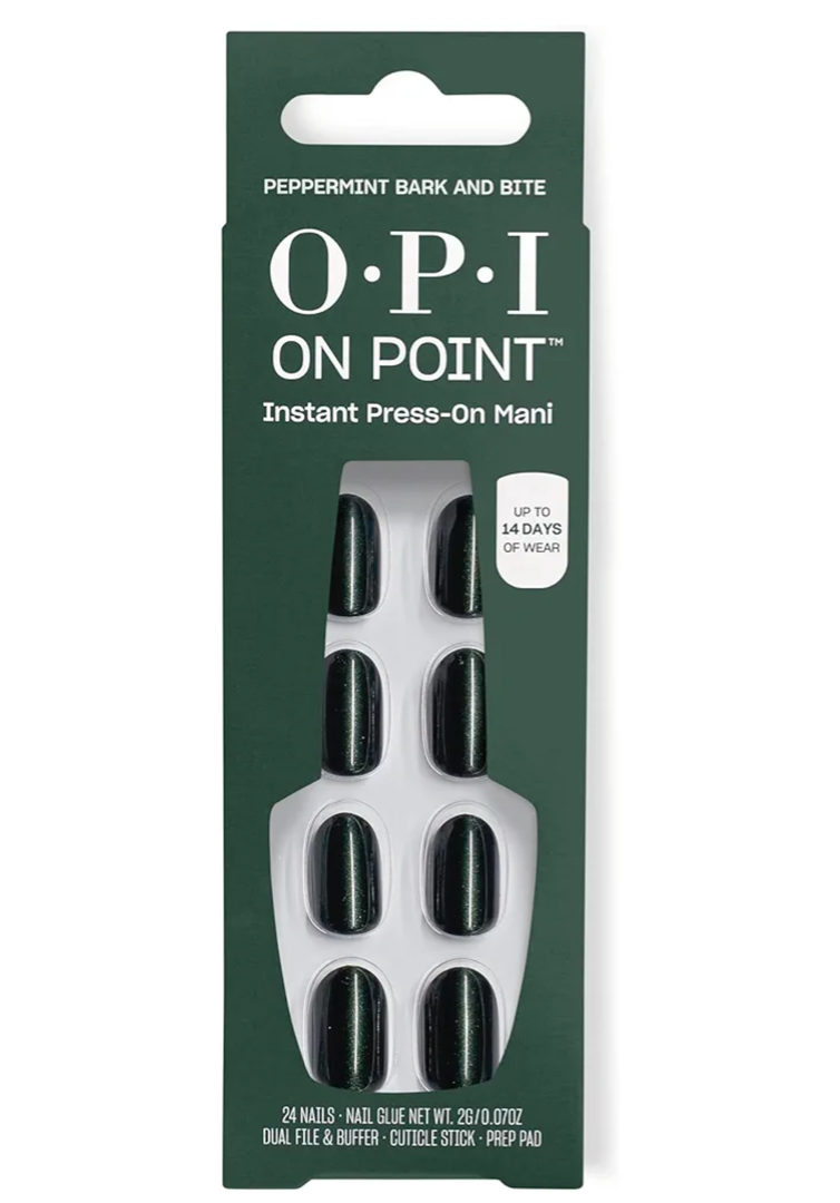 OPI On Point Press On Nails | Short Round Classic & Accent Nail Art Press On Nails | 24 Count With Nail Glue | Instant Press-On Mani | Long Lasting, Reusable, Non-damaging