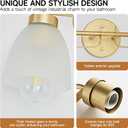 21 Inch Mid-Century Modern Vanity Lights, 3-Light Golden Bathroom Light Fixture with Frosted White Bell Shades, Industrial Wall Sconce for Mirror Over Vanity, Bedroom, Hallway