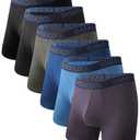 BAMBOO COOL Moisture-Wicking Soft Men's Underwear Boxer Briefs for Men With Open Fly Pouch (4pack) L