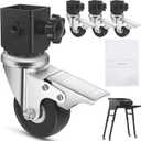 Caster Wheels Set for Blackstone Griddle Stand, 4 Pack Griddle Wheels with Brake for Blackstone 17" & 22" Griddle Stand, 360 Degree Silky Swivel, Grill Accessories for Blackstone