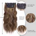 4Pcs Clip in Hair Extensions, 20 Inches Long Synthetic Curly Hair Extensions Clip ins for Women Girls (Color: Medium Brown with Honey Blonde Highlights)
