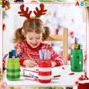 Zhehao 6 Pack Christmas Centerpieces for Tables, Red and Green Ceramic Mason Jars Table Decor with Bow Twine Christmas Winter Tiered Tray Decoration Kitchen Utensils Holder for Xmas Holiday DIY Home