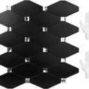 STICKGOO Peel and Stick Backsplash, 10 Sheets Kitchen Mosaic Tile Sticker, Black Brushed Aluminum Composite Panel, Stick on Backsplash for Kitchen, Countertop, Bathroom Vanity (Black Mixed Glass)