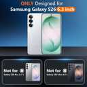 SPIDERCASE Designed for Samsung Galaxy S26 Case, [10 FT Military Grade Drop Protection], 2 Pack [Tempered Glass Screen Protector+Camera Lens Protector] Heavy Duty Shockproof Case,Deep Green