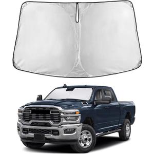 EcoNour Windshield Sunshade Compatible for Dodge Ram 1500 2011-2017 2018 | Sun Visor for Front Windshield & Window Sun Shade Cover, UV Heat Blocker & Protector, Car Accessories