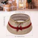 Outus Farmhouse Burlap Christmas Tree Collar Rustic Christmas Tree Ring Easy Set Up for Holiday Xmas Decor(Ribbons)