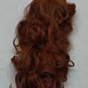 20 Inches Retro Beehive Copper Red Wigs for Women Long Wavy Auburn Wig with Neat Bangs Synthetic Natural Wig for 60s 70s 80s Cosplay,Halloween,Daily Use