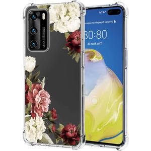 Case for Huawei P40 Pro Case, ELS-N04 ELS-NX9 Clear Case for Girls Women, Soft TPU Shockproof Protective Transparent Case Cover for Huawei P40 Pro (Blossom Flower)