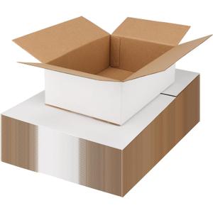 EXYGLO 40 Pack 9x6x3 Shipping Boxes for Small Business, White Corrugated Cardboard Small Box for Packaging, Moving, Mailing, and Storing