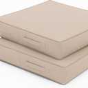 Patio Chair Cushions 22 X 22 X 4 Inch Waterproof Outdoor Seat Cushions for Patio Furniture, Outdoor Sofa Couch Pads with Ties & Handle, Set of 2, Sand