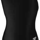Speedo Girl's Swimsuit One Piece PowerFlex Flyback Solid Youth Team Colors (22, New Black)