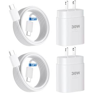 iPhone 17 16 15 Charger Fast Charging,30W USB C iPhone 17 16 15 Pro Max Charger Block & 10FT Long Type C Cable Cord for iPhone 17/17 Air/17 Pro/17 Pro Max/16/16 Pro/16 Pro Max/15/15 Pro Max,White