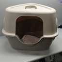 Amazon Basics Cat Litter Box with Lid, No-Mess, Spacious Enclosed Design with Odor Control, Easy Access, Stain Resistant, 26" x 23" x 20", Charcoal