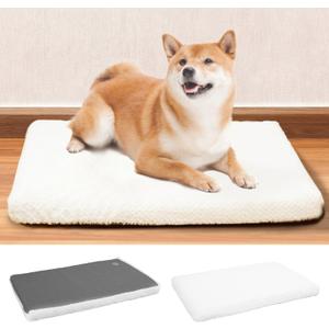 EMPSIGN Dog Bed Crate Pad for Medium Dogs, Deluxe Fluffy Plush Machine Washable Dog Mat, Crate Pet Beds with Removable Waterproof Cover, Sleeping Mat Cushion Bed, 29inch X 18inch X 3, White