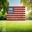 2nd Amendment USA Flag Old Glory United States of America Yard Sign Double Sided With Stake - Large, 17 Inch By 13 Inch for Military Veteran Patriotic