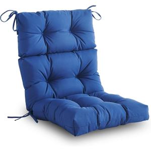 Outdoor/Indoor High Back Chair Cushion, Waterproof All-Weather Stuffed High Rebound Foam Adirondack Chair, Navy Blue, 45" x 22" x 4"