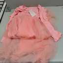 Women Off Shoulder Long Sleeve Maternity Dress Tulle Elegant Slim Fit Gown Baby Shower Photography Maxi Dress for Photo Shoot (Pink, XXL)
