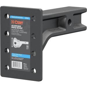 CURT 48348 Adjustable Pintle Mount for 2-1/2-Inch Hitch Receiver, 20,000 lbs., 7-1/4-Inch Height, 10-3/4-Inch Length