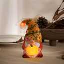 RM ROOMERS Fall Decor Gnome Figurine Decorations with LED Pumpkins, Orange Gnome for Autumn Table Decor, Small Gnome Statue for Table Centerpiece Tiered Tray Thanksgiving Decoration