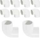 10 Pcs 90 Degree Elbow Pipe Fittings (Socket x Socket), Heavy Duty 2 Way Right Angle Pipe Fitting for DIY Creations, Schedule 40 PVC Coupling Adapter.