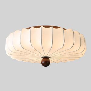 KCO Lighting Boho Large Drum Chandelier White Fabric Flush Mount Ceiling Light Japanese Silk Lantern Ceiling Light Farmhouse Hallway Light Fixtures Ceiling
