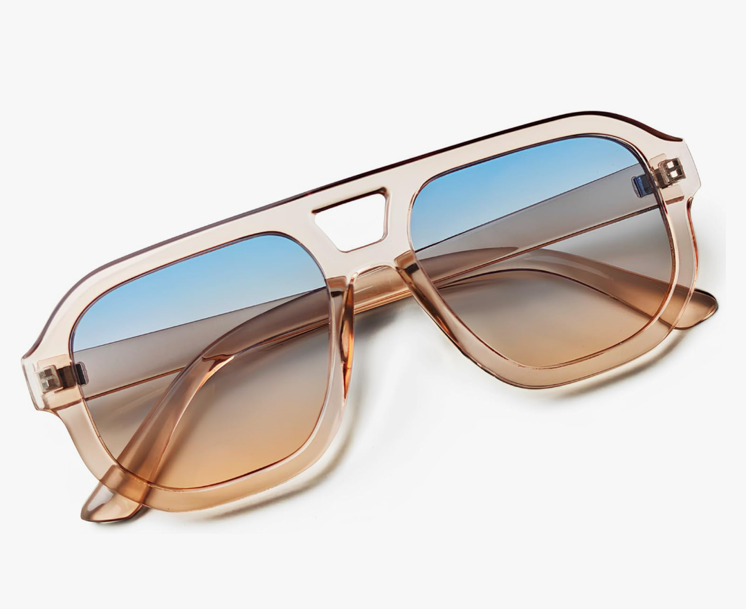 livho Trendy Polarized Square Aviator Sunglasses Women Men Square Eyewear Frame, Retro Sun Glasses for Women Men 2025 Shades