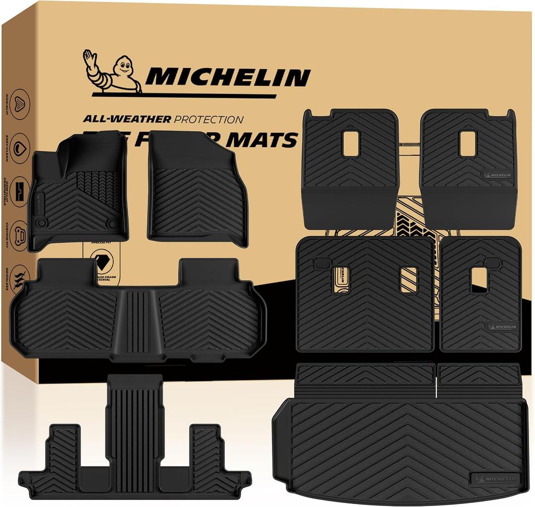 Michelin Vehicle Mats for 2024-2027 Chevy Traverse (9 Piece)
Fit for 2024-2027 Chevy Traverse/2024-2026 GMC Acadia/2025-2026 Buick Enclave 7-Seat, Not Fit 2024 Traverse Limited