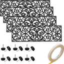 Rubber Stair Treads, Outdoor Stair Treads Non-Slip, Butterfly Designed Stair Tread Mats, Anti-Slip Step Mat - Set of 4 Include Stay-on-Kit, 30 x 10 Inches