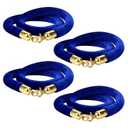 4 Pack Blue Velvet Stanchion Rope, 5ft Velvet Ropes Stanchion Ropes with Gold Clasps, Crowd Control Rope Queue Safety Sarriers Stanchion Post Rope for Party Event and Red Carpet