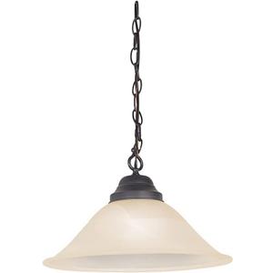 Millbridge Pendant Light, Oil Rubbed Bronze Finish, Alabaster Glass Shade, Dimmable, Hardwired or Plug-in, for Kitchen, Dining Room, Entryway  Design House, 517664