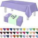 Grandipity 12 Pack Premium Disposable Plastic Tablecloth 54 Inch. x 108 Inch. Decorative Rectangle Table Cover - Lavender