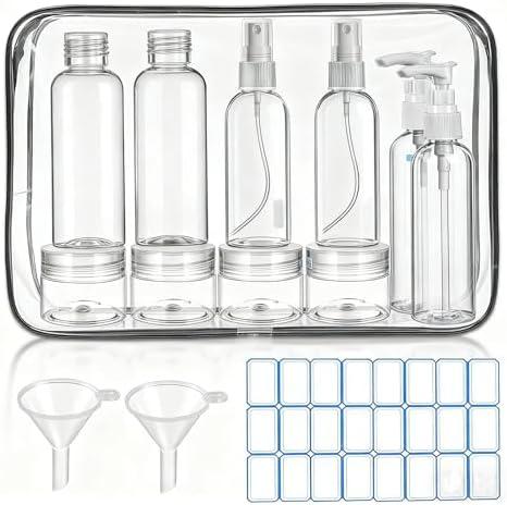 DTDNZKN 14 Pack Travel Bottles for Toiletries - TSA Approved Leak-Proof Squeezable Containers for Shampoo, Conditioner, Lotion, and Body Wash - Convenient and Practical Travel Accessories