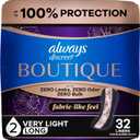 Always Discreet Boutique Adult Incontinence Bladder Leak Panty Liners for Women, Very Light Absorbency, Long Length, Up to 100% Bladder Leak Protection, 32 Count