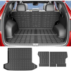Xipoo Cargo Liner Compatible with 2022-2026 Tucson Cargo Liner Backrest Mat TPE Back Seat Protector Replacement for 2022 2023 2024 2025 2026 Tucson Accessories (Rear Trunk Mat+Rear Backrest Mat)
