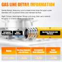 1/2" CSST Gas Line for Natural Gas & Propane | Flexible Corrugated Stainless Steel Gas Tubing with PVC Cover, Brass Fittings Included | Gas Pipe for Grills, Heaters, Stoves, Generators (33ft)
