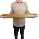 Wooden Dough Bowl Decor, Vintage Wooden Bowl Hand Carved Home Decor for Dining Table Center, Living Room, Kitchen Decor. (30inch brown)