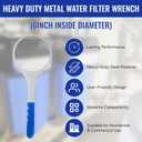 Magluv SW-4-SS-8 Heavy Duty Metal Water Filter Wrench - 6 inch ID Water Filter Housing Wrench, Replace for SW-4 Plastic Wrenchs Fit for Pentek 144368, American Plumber W2010-PR,152017,152022
