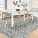 Washable Area Rug 5x7: Moroccan Rug for Living Room Geometric Boho Rug Farmhouse Non Slip Stain Resistant Rugs Low Pile Soft Carpet for Bedroom Dining Room Home Office Children Room (Grey,5'x7')