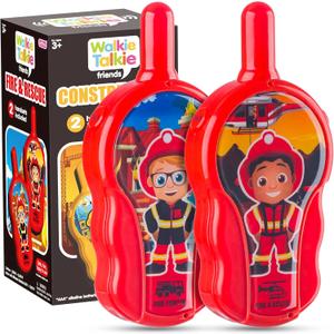 Walkie Talkies for Kids - Walkie Talkie Toys Gifts for 3 4 5 6 7 Year Old Girls Boys Long Range Fire & Rescue Walkie Talkies for Christmas Birthday Easter Gifts Indoor Outside Games Red