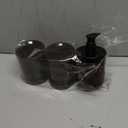 Pump Bottle Dispenser 3 Pcs 600ml/20oz Refillable Plastic Pump Bottles Wide Mouth Jar Style BPA Free Empty Pump Bottles Bathroom Shower Containers for Lotion Shampoo Conditioner (Brown)