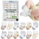 Mother's Choice Organic Cotton Baby Socks, 12 Pairs, Unisex 0-6 Months - Soft, Hypoallergenic Newborn & Infant Socks - Baby Girl & Boy Gifts, (12Pcs, Brown)
