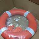 Life Ring 23"/28" Boat Safety Throw Rings with Water Floating Lifesaving Rope Life Preserver Ring Buoy with Reflective Tape & Grab Lines for Rescue Lifesaving - Orange